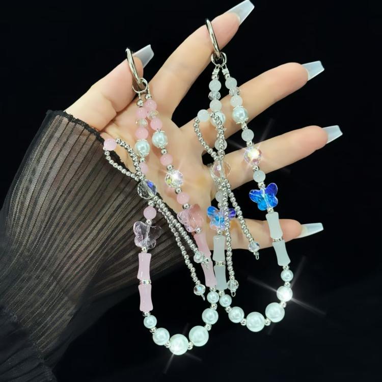 Slub Alloy Bow Mobile Phone String Chain(Pink) - Lanyards & Wrist Straps by buy2fix | Online Shopping UK | buy2fix