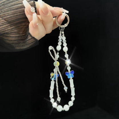 Slub Alloy Bow Mobile Phone String Chain(White) - Lanyards & Wrist Straps by buy2fix | Online Shopping UK | buy2fix