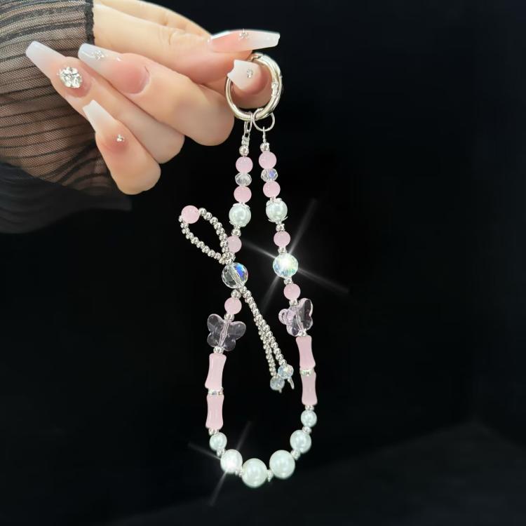 Slub Alloy Bow Mobile Phone String Chain(White) - Lanyards & Wrist Straps by buy2fix | Online Shopping UK | buy2fix