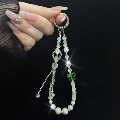 Slub Alloy Bow Mobile Phone String Chain(Green) - Lanyards & Wrist Straps by buy2fix | Online Shopping UK | buy2fix