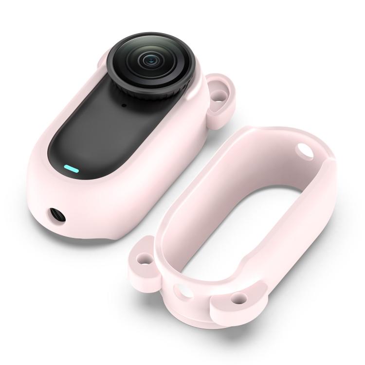 For Insta 360 Go 3S / Go 3  Solid Color Silicone Protective Case(Light Pink) - Case & Bags by buy2fix | Online Shopping UK | buy2fix