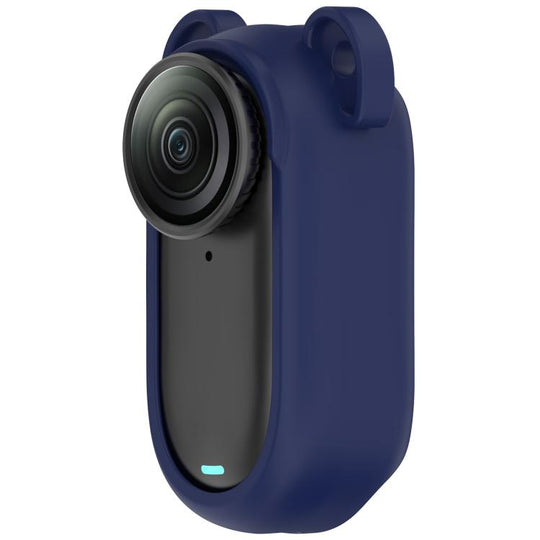 For Insta360 Go 3S / Go 3  Solid Color Silicone Protective Case(Dark Blue)