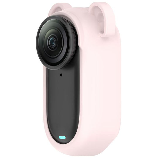 For Insta360 Go 2 Solid Color Silicone Protective Case(Light Pink)