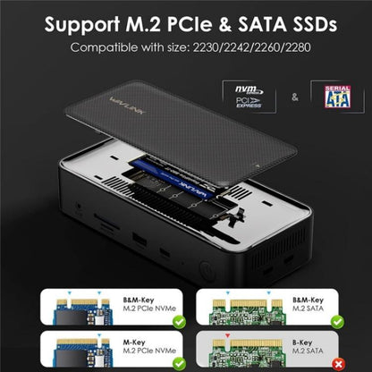 WAVLINK UMD23M For Laptop Tablet 13 in 1 USB-C Hub 10Gbps M.2 Pcie / SATA SSD Enclosure(EU Plug) - USB HUB by WAVLINK | Online Shopping UK | buy2fix