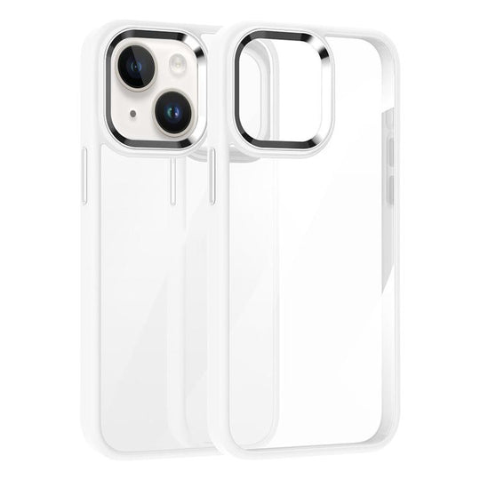 For iPhone 14 Kalebol Gold Shield PC Hybrid TPU Phone Case(White)