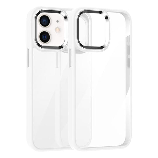 For iPhone 12 Kalebol Gold Shield PC Hybrid TPU Phone Case(White)