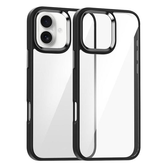 For iPhone 16 Kalebol Gold Shield PC Hybrid TPU Phone Case(Black)