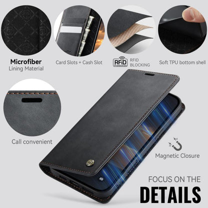 For iPhone 16 Pro CaseMe 033 Calf Leather Lining Microfibre RFID Blocking Phone Case(Black) - iPhone 16 Pro Cases by CaseMe | Online Shopping UK | buy2fix