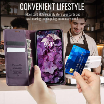 For iPhone 16 Pro CaseMe 033 Calf Leather Lining Microfibre RFID Blocking Phone Case(Purple) - iPhone 16 Pro Cases by CaseMe | Online Shopping UK | buy2fix