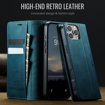 For iPhone 16 Pro Max CaseMe 033 Calf Leather Lining Microfibre RFID Blocking Phone Case(Green) - iPhone 16 Pro Max Cases by CaseMe | Online Shopping UK | buy2fix