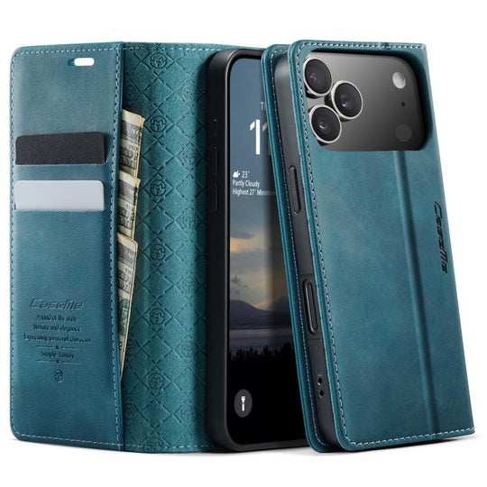 For iPhone 18 Pro Max / 17 Pro Max CaseMe 033 Calf Leather Lining Microfibre RFID Blocking Phone Case(Green)
