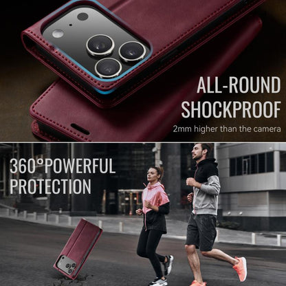 For iPhone 17 Pro CaseMe 033 Calf Leather Lining Microfibre RFID Blocking Phone Case(Red) - iPhone 17 Pro Cases by CaseMe | Online Shopping UK | buy2fix