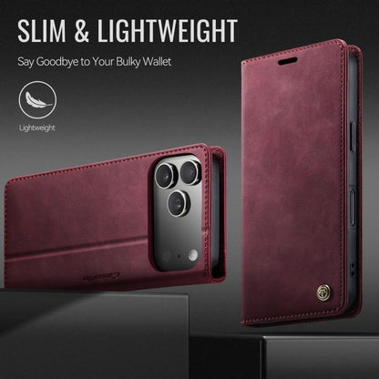For iPhone 17 Pro CaseMe 033 Calf Leather Lining Microfibre RFID Blocking Phone Case(Red) - iPhone 17 Pro Cases by CaseMe | Online Shopping UK | buy2fix