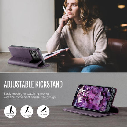 For iPhone 17 Pro CaseMe 033 Calf Leather Lining Microfibre RFID Blocking Phone Case(Purple) - iPhone 17 Pro Cases by CaseMe | Online Shopping UK | buy2fix