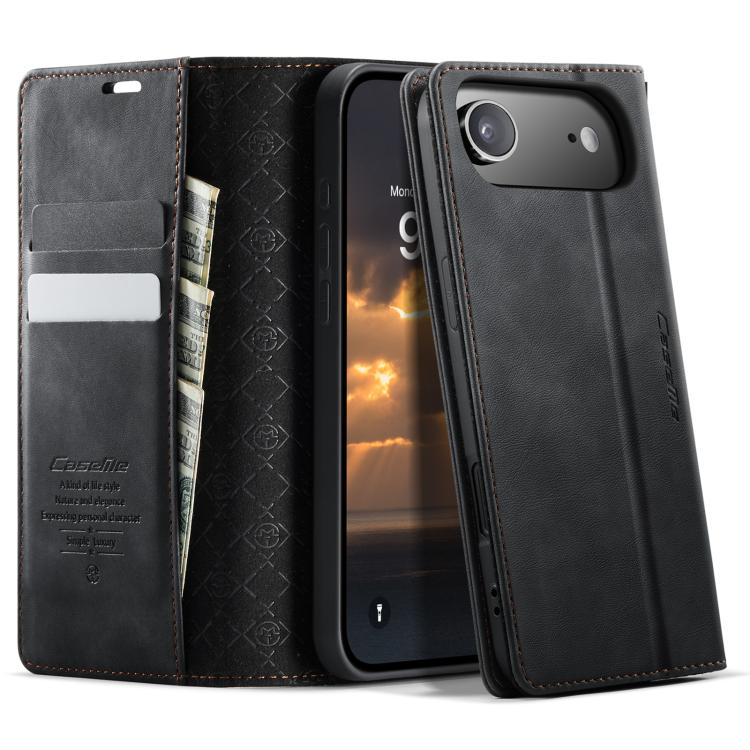For iPhone Air CaseMe 033 Calf Leather Lining Microfibre RFID Blocking Phone Case(Black) - iPhone Air Cases by CaseMe | Online Shopping UK | buy2fix