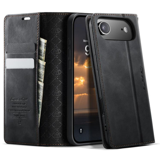 For iPhone Air CaseMe 033 Calf Leather Lining Microfibre RFID Blocking Phone Case(Black) - iPhone Air Cases by CaseMe | Online Shopping UK | buy2fix