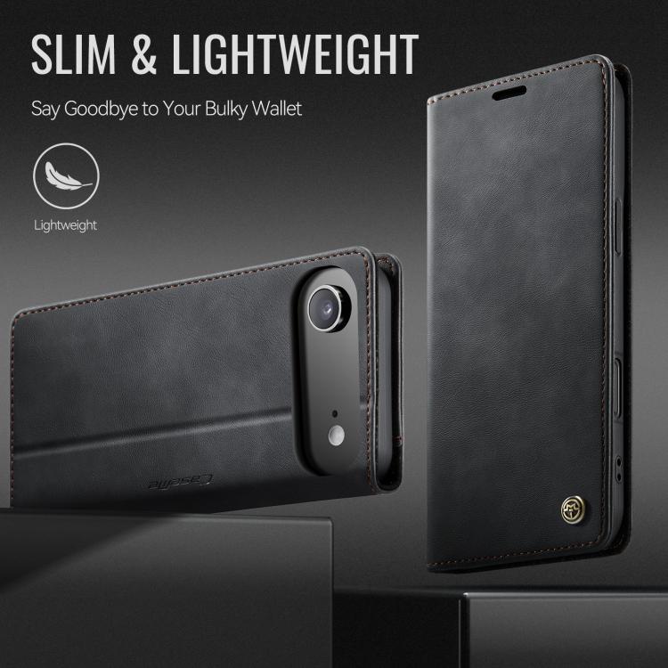 For iPhone Air CaseMe 033 Calf Leather Lining Microfibre RFID Blocking Phone Case(Black) - iPhone Air Cases by CaseMe | Online Shopping UK | buy2fix