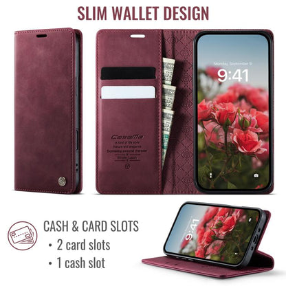For iPhone Air CaseMe 033 Calf Leather Lining Microfibre RFID Blocking Phone Case(Red) - iPhone Air Cases by CaseMe | Online Shopping UK | buy2fix