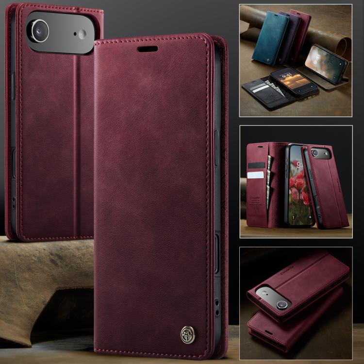 For iPhone Air CaseMe 033 Calf Leather Lining Microfibre RFID Blocking Phone Case(Red) - iPhone Air Cases by CaseMe | Online Shopping UK | buy2fix