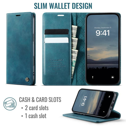 For iPhone Air CaseMe 033 Calf Leather Lining Microfibre RFID Blocking Phone Case(Green) - iPhone Air Cases by CaseMe | Online Shopping UK | buy2fix