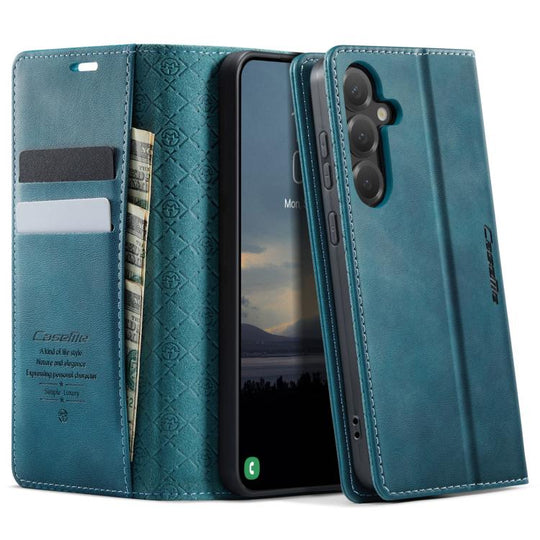 For Samsung Galaxy S24+ / S25+ 5G CaseMe 033 Calf Leather Lining Microfibre RFID Blocking Phone Case(Green)