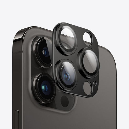 For iPhone 14 Pro Max Kalebol Armor Full-Coverage Metal Lens Ring Protector Film(Black)