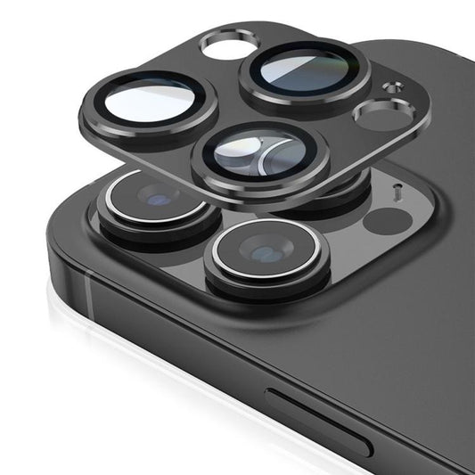For iPhone 16 Pro Max Kalebol Armor Full-Coverage Metal Lens Ring Protector Film(Black) - iPhone 16 Pro Max Tempered Glass by Kalebol | Online Shopping UK | buy2fix