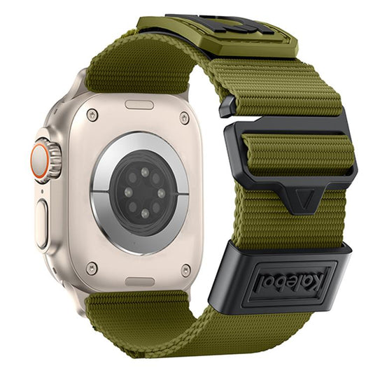 For Apple Watch 42mm / 41mm / 40mm / 38mm Kalebol Braided Nylon Sport Watch Band(Army Green) - Watch Bands by Kalebol | Online Shopping UK | buy2fix