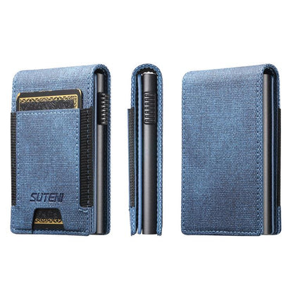 The Suteni denim pattern button automatically pops out the elastic band card box(Blue) - Others Accessories by Suteni | Online Shopping UK | buy2fix