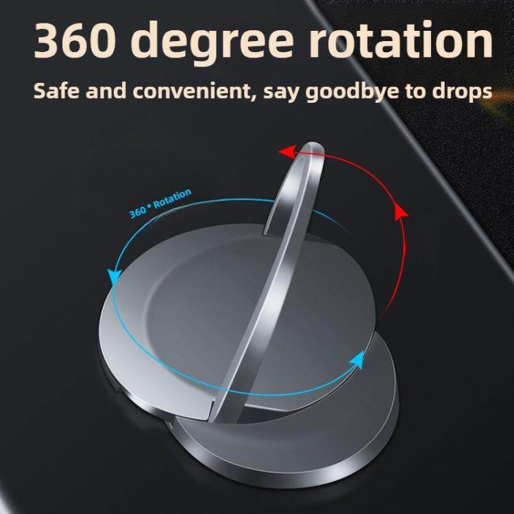 Carabiner Stick-On Metal Cell Magnetic Finger Ring Phone Holder(Black) - Hand-Sticking Bracket by buy2fix | Online Shopping UK | buy2fix