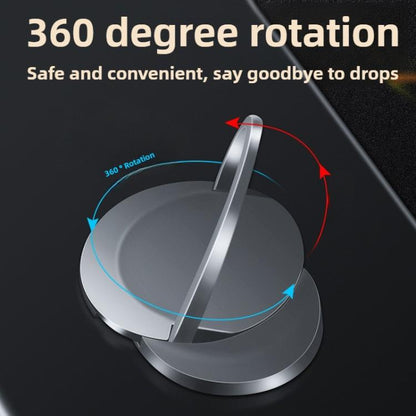 Carabiner Stick-On Metal Cell Magnetic Finger Ring Phone Holder(Silver) - Hand-Sticking Bracket by buy2fix | Online Shopping UK | buy2fix