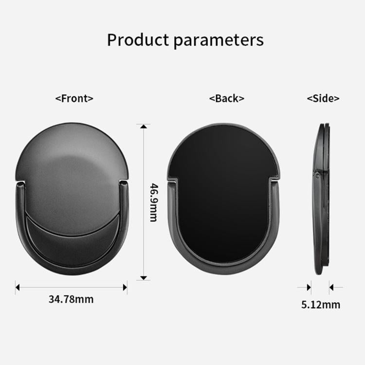 Carabiner Stick-On Metal Cell Magnetic Finger Ring Phone Holder(Black) - Hand-Sticking Bracket by buy2fix | Online Shopping UK | buy2fix