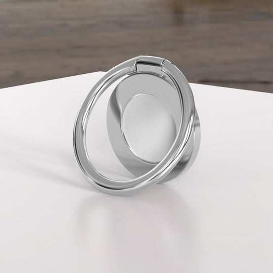 Universal Magnetic Suction Cup Thin Portable Cell Phone Ring Clip(Space Silver)