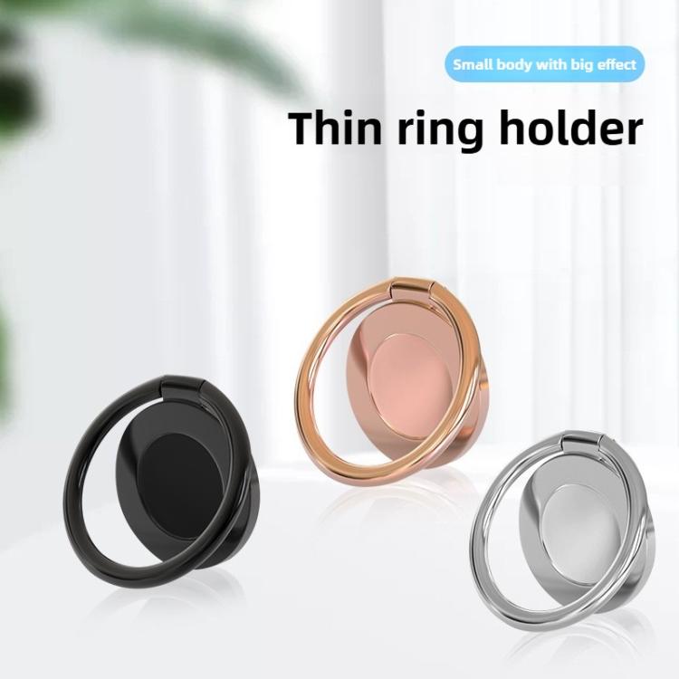 Universal Magnetic Suction Cup Thin Portable Cell Phone Ring Clip(Cool Black) - Ring Holder by buy2fix | Online Shopping UK | buy2fix