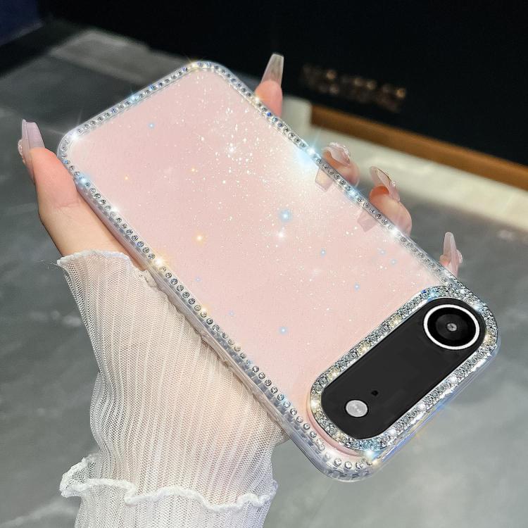 For iPhone Air Rhinestone Glitter TPU 4-corners Anti-fall Phone Case(Light Pink) - iPhone Air Cases by buy2fix | Online Shopping UK | buy2fix
