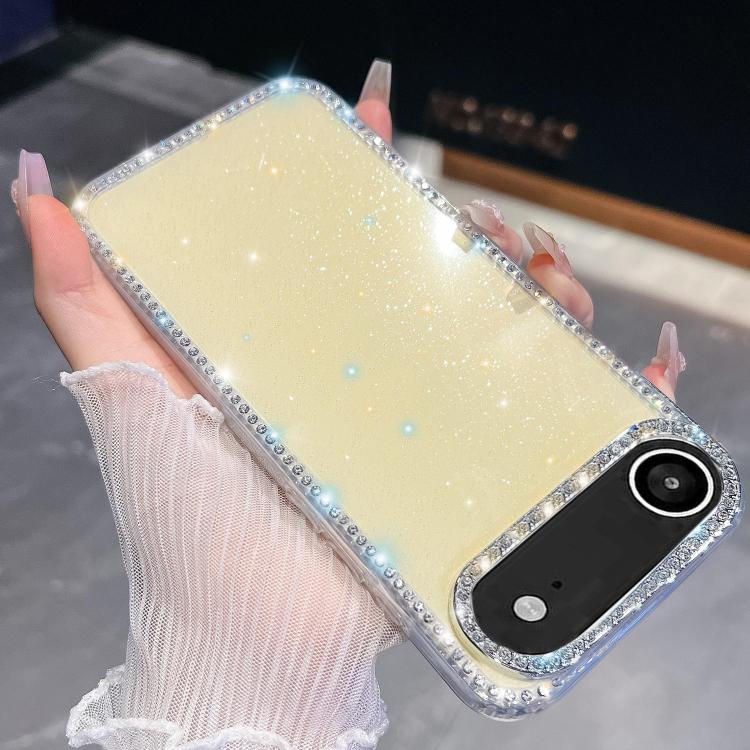 For iPhone Air Rhinestone Glitter TPU 4-corners Anti-fall Phone Case(Light Yellow) - iPhone Air Cases by buy2fix | Online Shopping UK | buy2fix