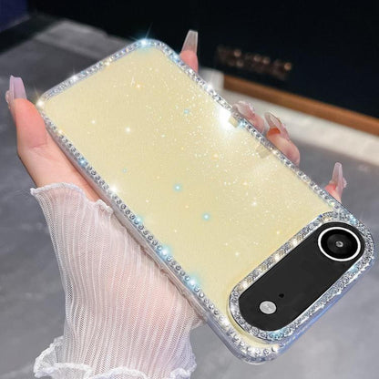 For iPhone Air Rhinestone Glitter TPU 4-corners Anti-fall Phone Case(Light Yellow) - iPhone Air Cases by buy2fix | Online Shopping UK | buy2fix
