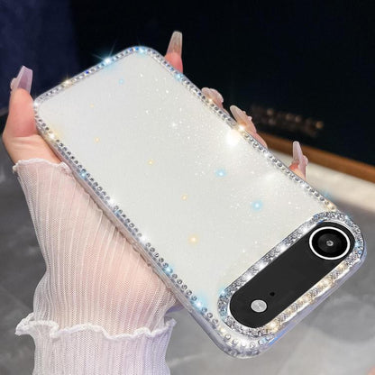 For iPhone Air Rhinestone Glitter TPU 4-corners Anti-fall Phone Case(White) - iPhone Air Cases by buy2fix | Online Shopping UK | buy2fix