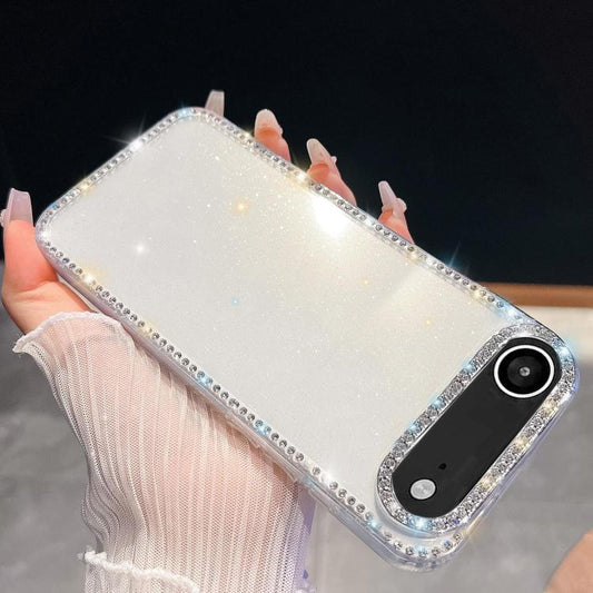 For iPhone Air Rhinestone Glitter TPU 4-corners Anti-fall Phone Case(Transparent) - iPhone Air Cases by buy2fix | Online Shopping UK | buy2fix