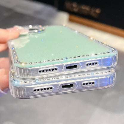 For iPhone Air Rhinestone Glitter TPU 4-corners Anti-fall Phone Case(Transparent Stars) - iPhone Air Cases by buy2fix | Online Shopping UK | buy2fix