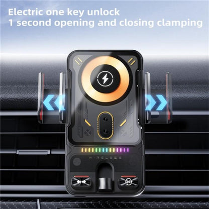 SD19 Wireless Charger 15W Magnetic Fast Charging Car Air Vent Mount Phone Holder(Black) - Wireless Charger Holders by buy2fix | Online Shopping UK | buy2fix