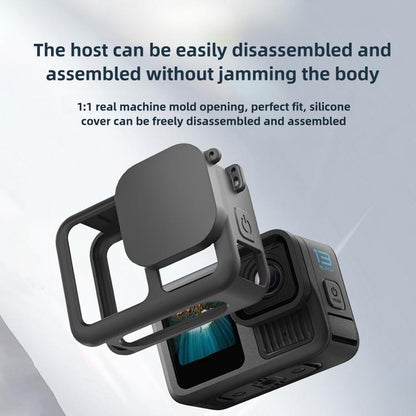 For GoPro HERO13 Black Silicone Protective Case with Wrist Strap & Lens Cover & Side Interface Cover - Silicone Cases by buy2fix | Online Shopping UK | buy2fix