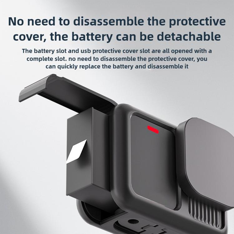 For GoPro HERO13 Black Silicone Protective Case with Wrist Strap & Lens Cover & Side Interface Cover - Silicone Cases by buy2fix | Online Shopping UK | buy2fix