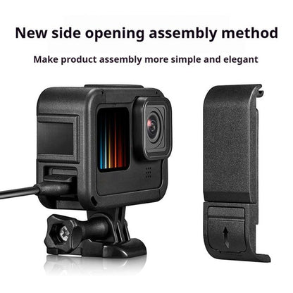 For GoPro HERO13 Black / HERO12 Black Dual Cold Shoes Frame Expansion PA Cage with Side Interface Cover - Skeleton Housing by buy2fix | Online Shopping UK | buy2fix