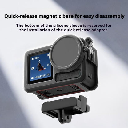 For DJI Action 5 Pro / 4 / 3 Soft Silicone Shockproof Protective Case Cover with Lens Cap(Gray White) - Case & Bags by buy2fix | Online Shopping UK | buy2fix