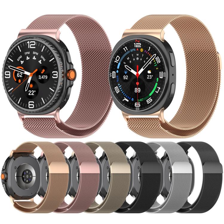 For Samsung Galaxy Watch8 / Watch8 Classic Milan Magnetic Stainless Steel Watch Band(Titanium Gray) - Watch Bands by buy2fix | Online Shopping UK | buy2fix