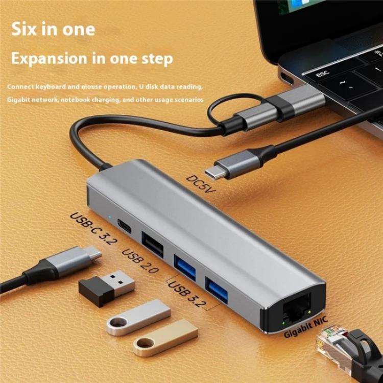 2501 RJ45 Gigabit Network Card Converter USB-C / USB to Ethernet Adapter - HUB with Lan adapter by buy2fix | Online Shopping UK | buy2fix