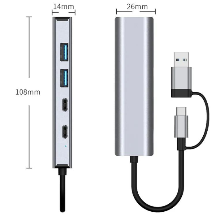2503 Gigabit RJ45, 2 x USB3.2, USB-C2.0, USB-C3.2, DC5V 6 in 1 Docking Station USB / Type-C Hub - USB HUB by buy2fix | Online Shopping UK | buy2fix
