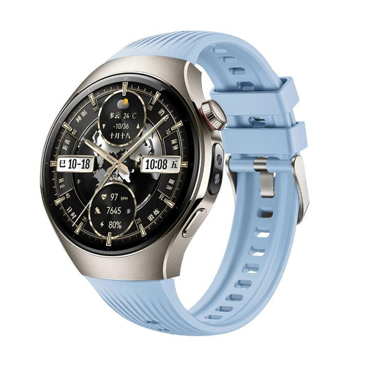 For Huawei Watch 5 46mm Vertical Silicone Watch Band(Light Blue) - Watch Bands by buy2fix | Online Shopping UK | buy2fix