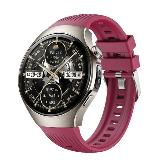 For Huawei Watch 5 46mm Vertical Silicone Watch Band(Wine Red) - Watch Bands by buy2fix | Online Shopping UK | buy2fix